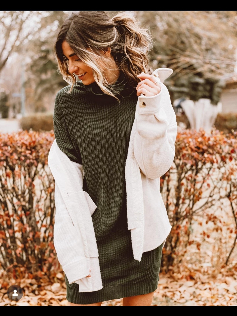 Emma Knudsen Holly Sweater Dress In Mountain View Green Size S